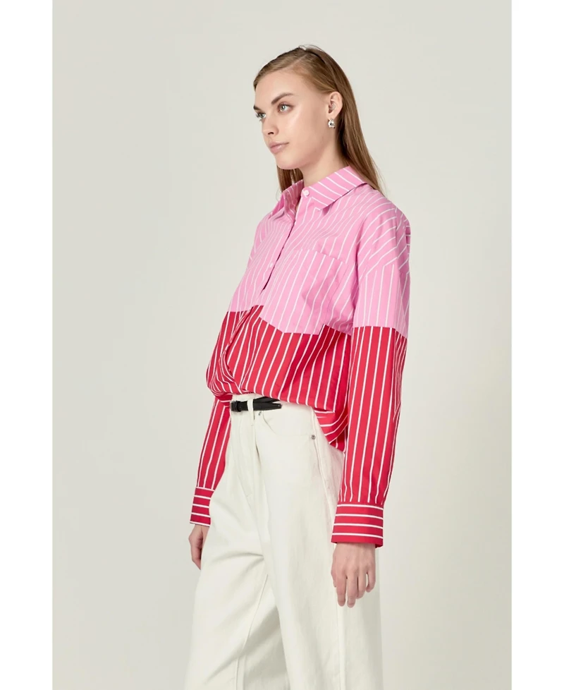 English Factory Women's Colorblock Stripe Shirt
