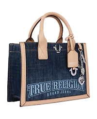 True Religion Bombe Logo Denim Tote