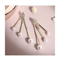 Sohi Women's Blue Snowball Drop Earrings