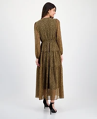 Robbie Bee Women's V-Neck Tiered Maxi Dress