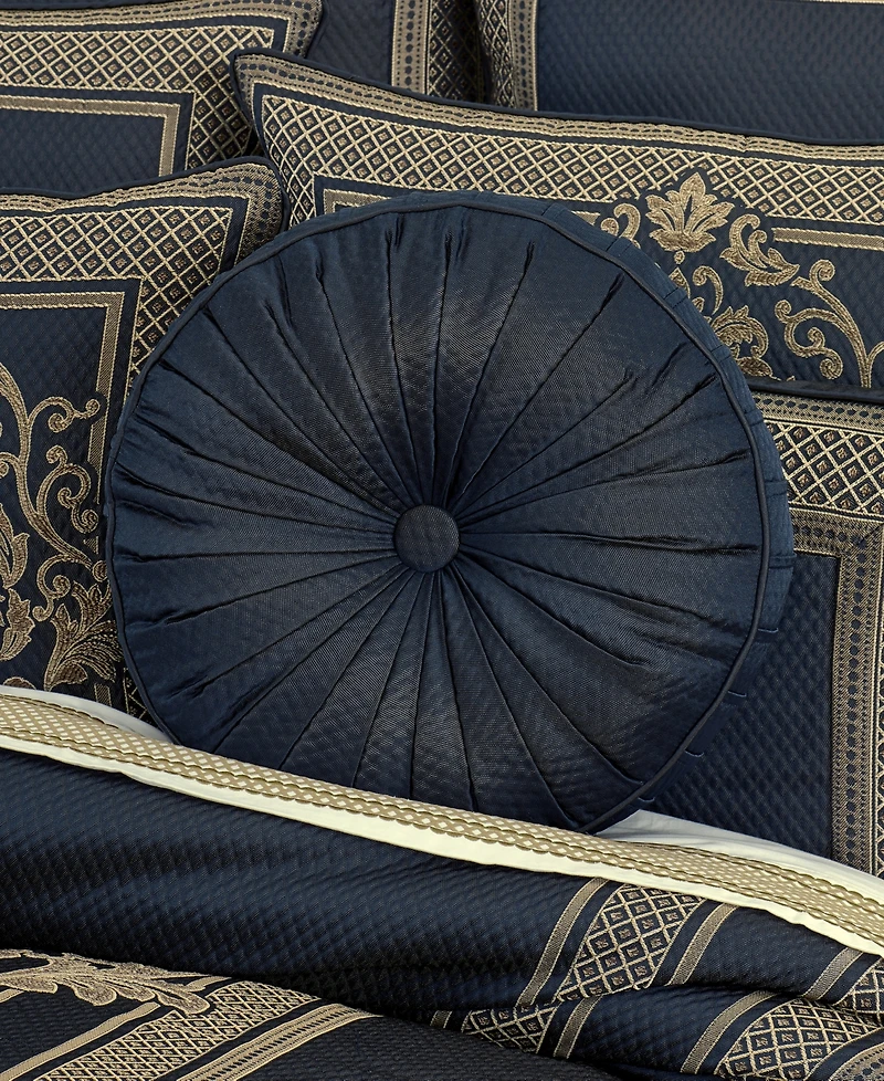 J Queen New York Excelsior Tufted Round Decorative Pillow, 15" Round