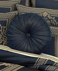 J Queen New York Excelsior Tufted Round Decorative Pillow, 15" Round