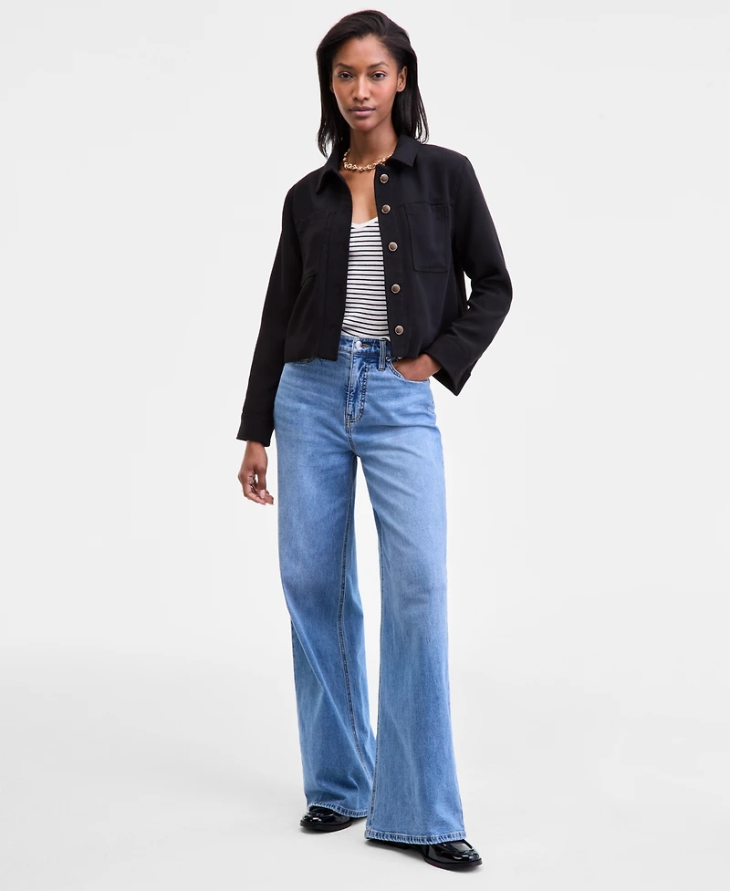 On 34th Women's Cropped Button-Front Long-Sleeve Jacket, Macy's Exclusive