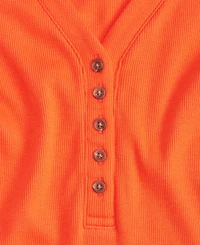 On 34th Women's Puff-Shoulder Long-Sleeve Henley T-Shirt, Macy's Exclusive