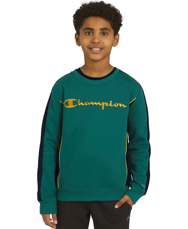 Champion Big Boys Colorblocked Crewneck Sweatshirt