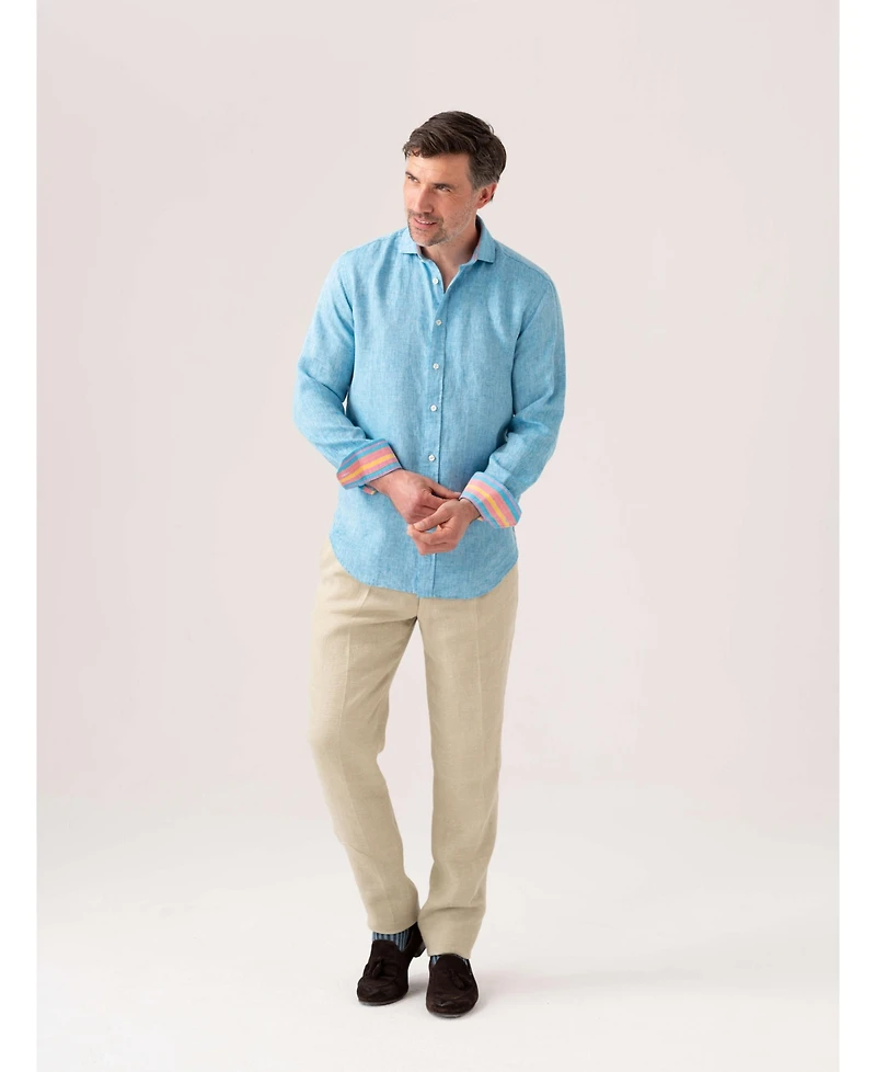 Koy Clothing Men's Regular Fit Long Sleeve Linen Shirt