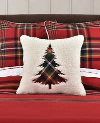 J Queen New York Andrew Plaid Square Embellished Decorative Pillow, 20" x 20"