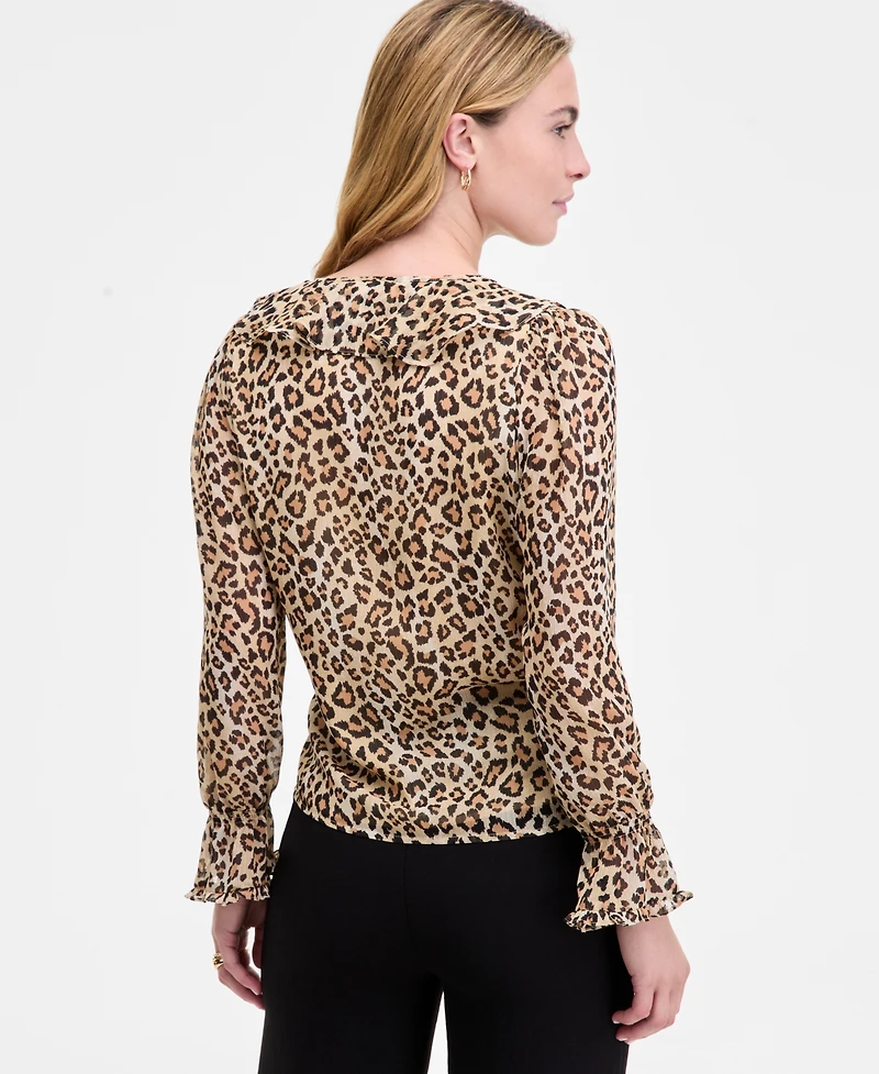 On 34th Women's Printed Ruffle Chiffon Blouse, Macy's Exclusive