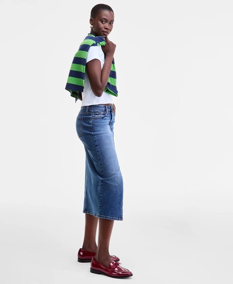 On 34th Women's Denim Midi Skirt, Macy's Exclusive