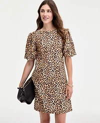 On 34th Women's Sketchy Leopard-Print Puff-Sleeve Mini Dress, Macy's Exclusive