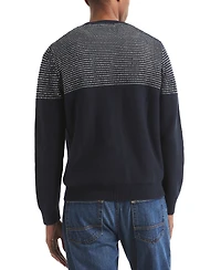 Nautica Men's Textured Colorblocked Crewneck Sweater