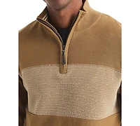 Nautica Men's Textured Quarter-Zip Colorblocked Sweater