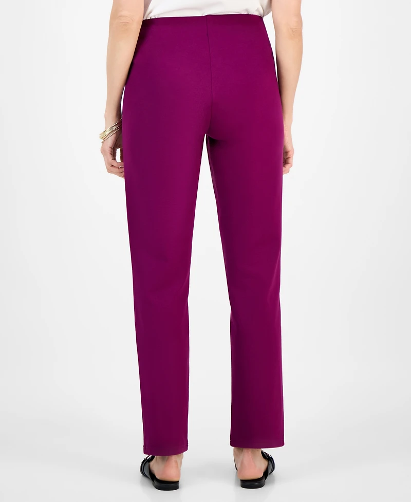 Jm Collection Women's Ponte-Knit Pull-On Ankle Pants, Exclusively at Macy's