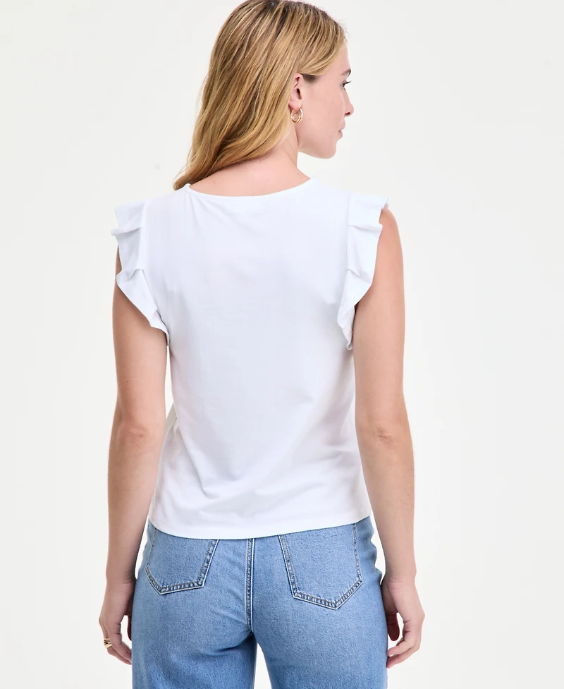 On 34th Women's Flutter-Sleeve Jersey T-Shirt, Macy's Exclusive