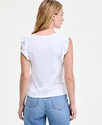 On 34th Women's Flutter-Sleeve Jersey T-Shirt, Macy's Exclusive