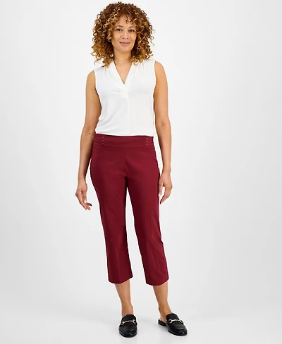 Jm Collection Petite Rivet-Detail Capri Pants