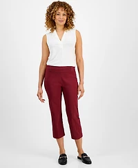 Jm Collection Petite Rivet-Detail Capri Pants
