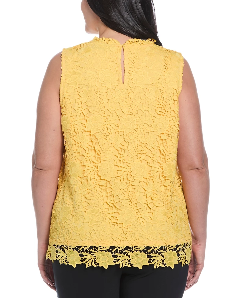 Rafaella Plus Scalloped Lace Sleeveless Top