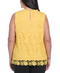 Rafaella Plus Scalloped Lace Sleeveless Top
