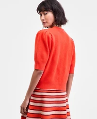On 34th Women's Puff-Sleeve V-Neck Cardigan, Macy's Exclusive