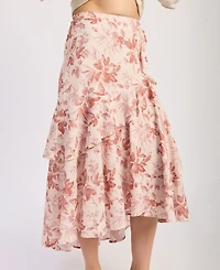 En Saison Women's Sedona Ruffle-Hem Midi Skirt