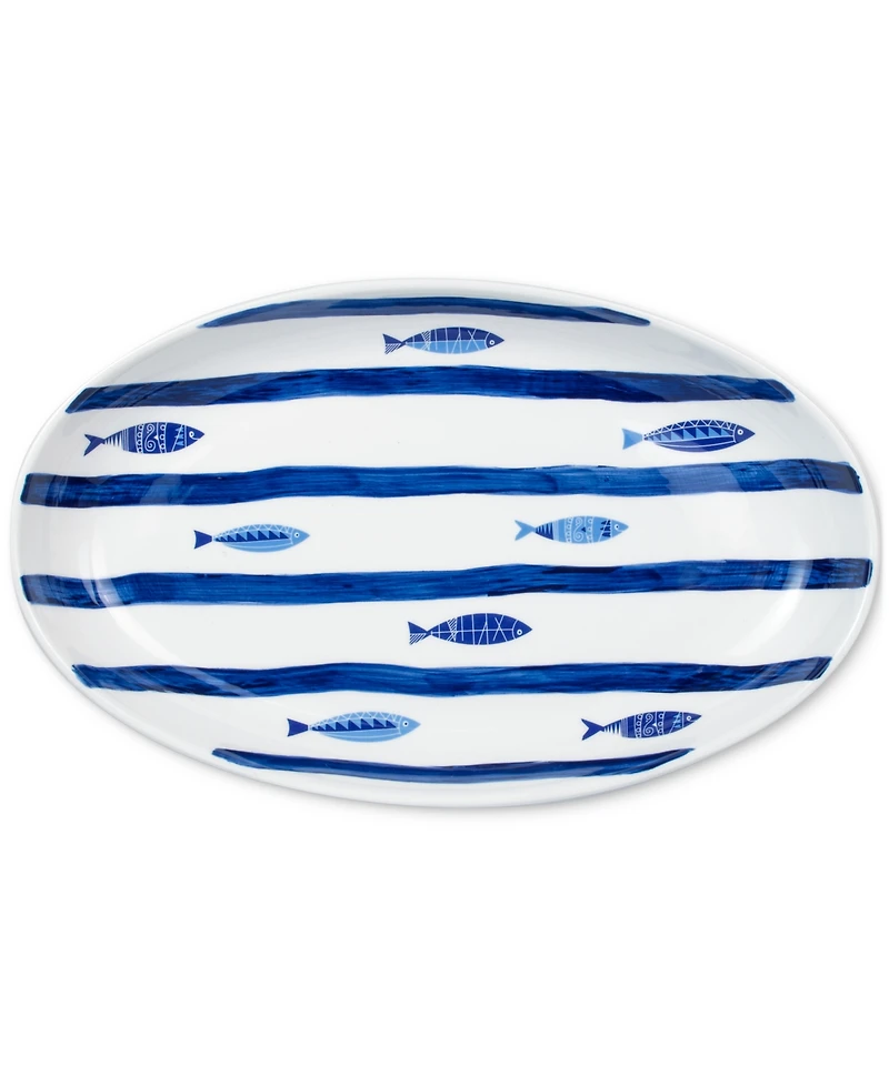 Euro Ceramica Costa Azul Sea Fish Serving Platter