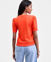 On 34th Women's Puff-Sleeve French Terry Sweatshirt, Macy's Exclusive