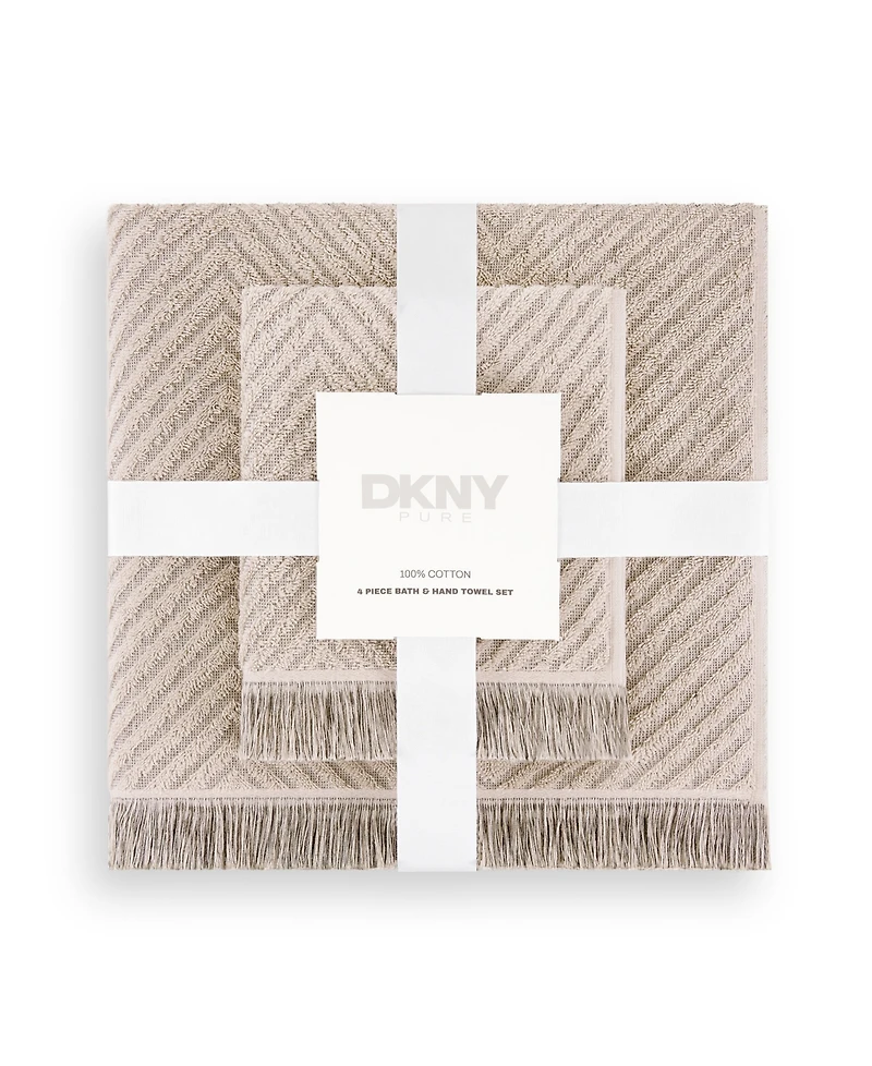 Dkny Pure Herringbone Cotton 4-Pc. Towel Set