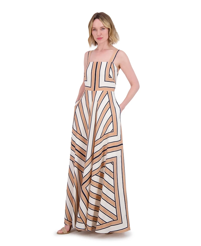 Eliza J Women's Printed Square-Neck Sleeveless Maxi Dress