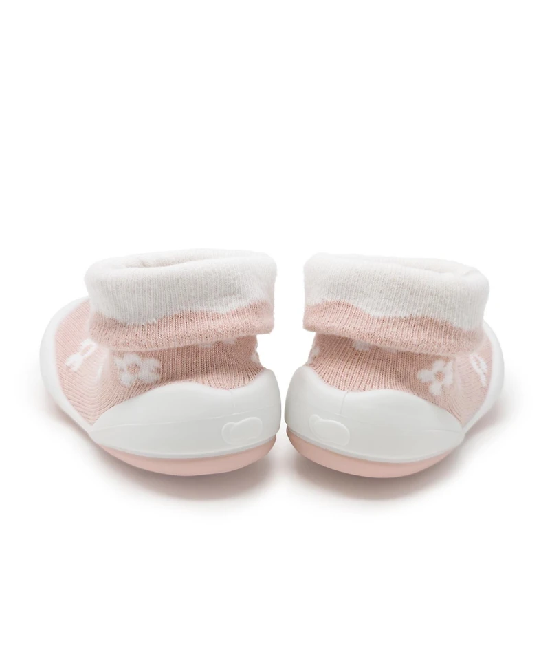 Komuello Baby Girls First Walk Sock Shoes Daisies