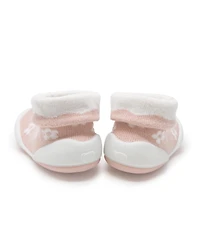 Komuello Baby Girls First Walk Sock Shoes Daisies