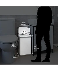 iTouchless 4 Gallon / 16 Liter White Sensor Bathroom Trash Can with Odor Filter