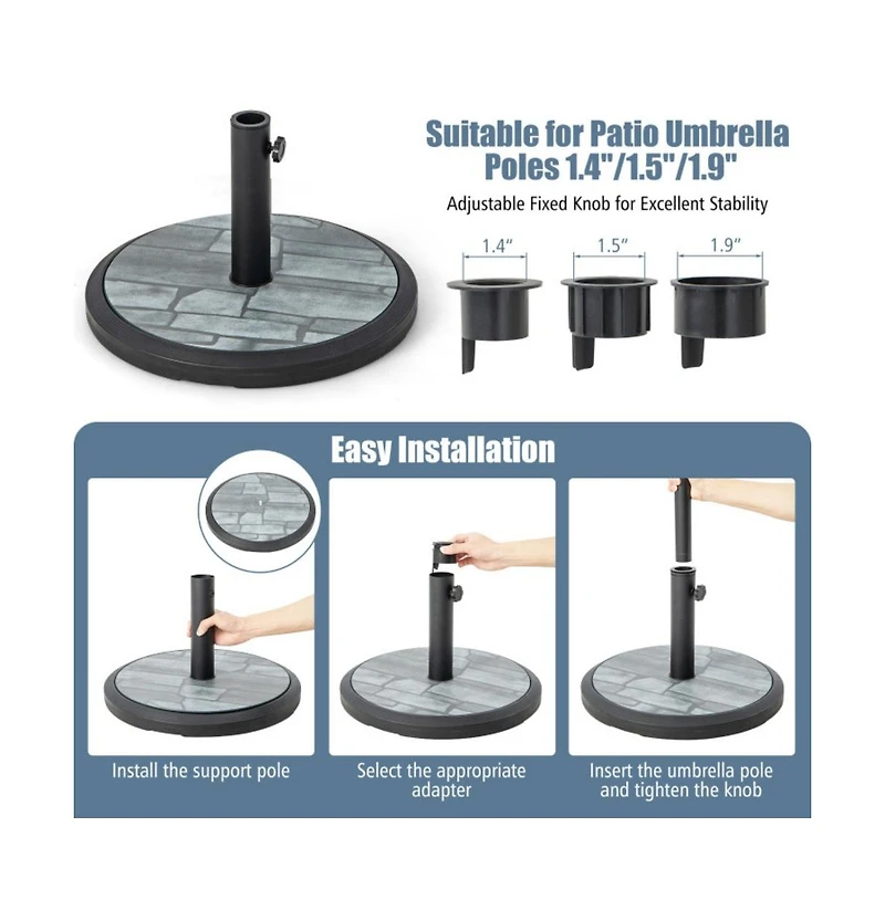 35lbs Umbrella Base with Built-in Cement