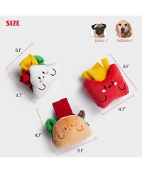 Nocciola 3 Pcs Finger Food Dog Toy Set, gift,Cute Hide and Seek Plush Dog Toys,Squeaky and Crinkle Enrichment Toys for Small to Medium Dogs