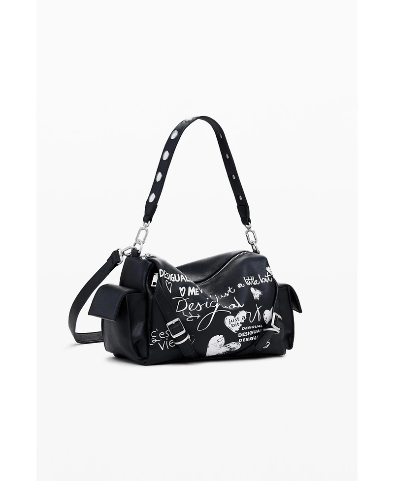 Desigual Women's Medium faux leather bowling bag with letters