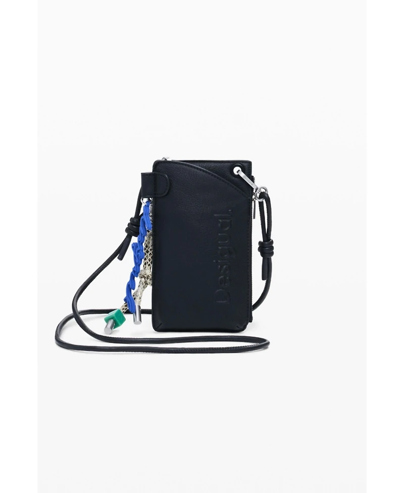Desigual Women's Mobile holder leather-effect logo