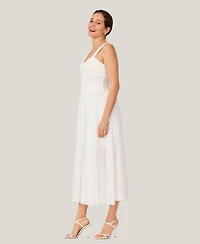 J Mendel Women's Metallic Print Twist Pleated Midi Dress