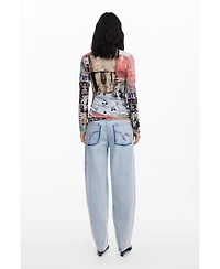 Desigual Women's Fine postcard sweater