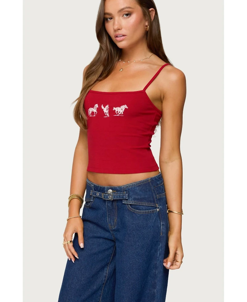 Edikted Women's Wild Horses Graphic Tank Top