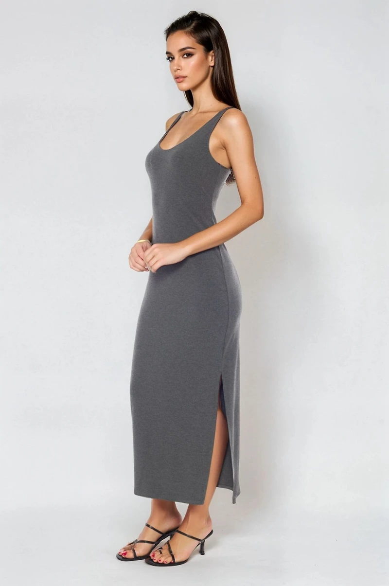 Bebe Women's V-Neck Tank Rib Maxi Dress