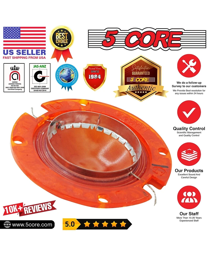 5Core 20x 2" Replacement Phenolic Tweeter Diaphragm Voice Coil - Dp 200 1Pcs