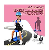 3-Wheel Foldable Kids Scooter - Child Toy Scooter with Built-in Led Wheel Lights, Foldable Seat, and Easy Maneuvering Lean-to-Steer