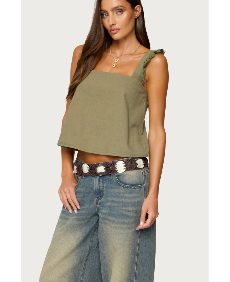 Edikted Women's Viviana Linen Look Top