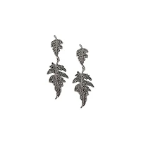 Sohi Women's Black Foliage Drop Earrings