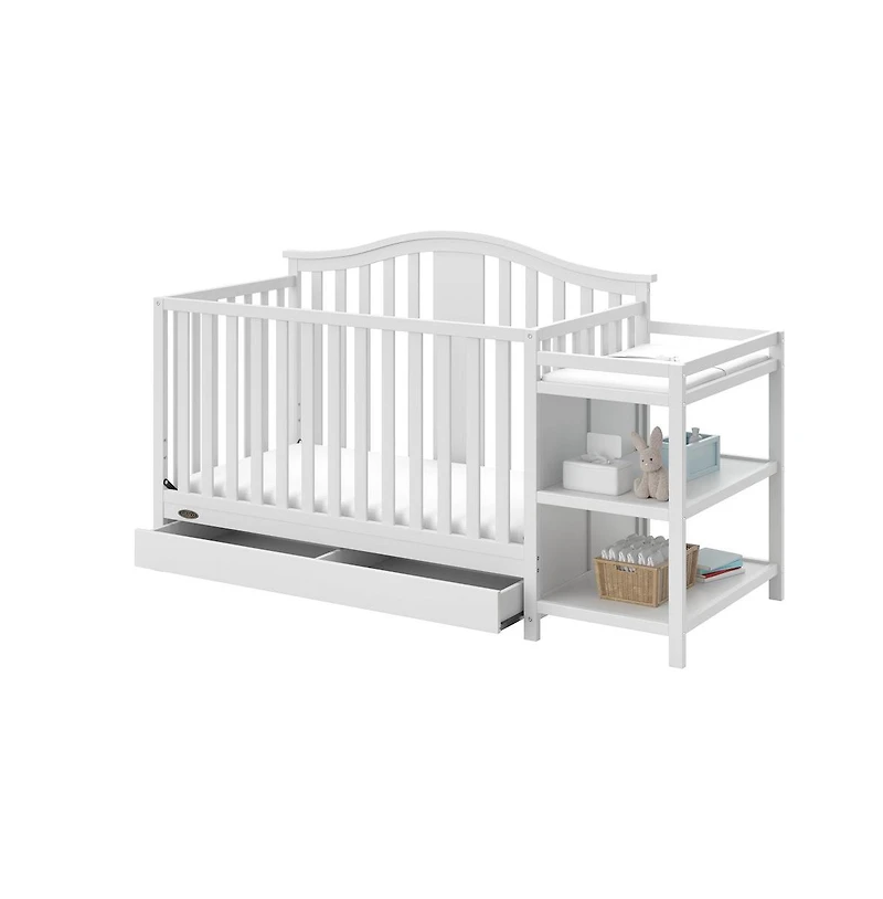 Graco Solano 4-in-1 Convertible Crib & Changer with Drawer - Pebble Gray