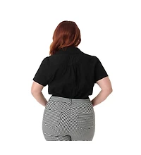 Unique Vintage Plus 1940s Notched Collar Blouse