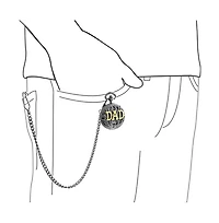 Bling Jewelry Open Face Two Tone Daddy Father Gift Word Dad Pocket Watch Gold Silver Plated Finish With Long Chain