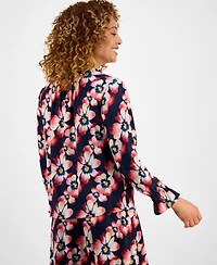 Jm Collection Women's Printed Lurex Shine Top, Exclusively at Macy's