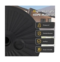 19.5 Inch Fillable Round Umbrella Base Stand for Yard Garden Poolside