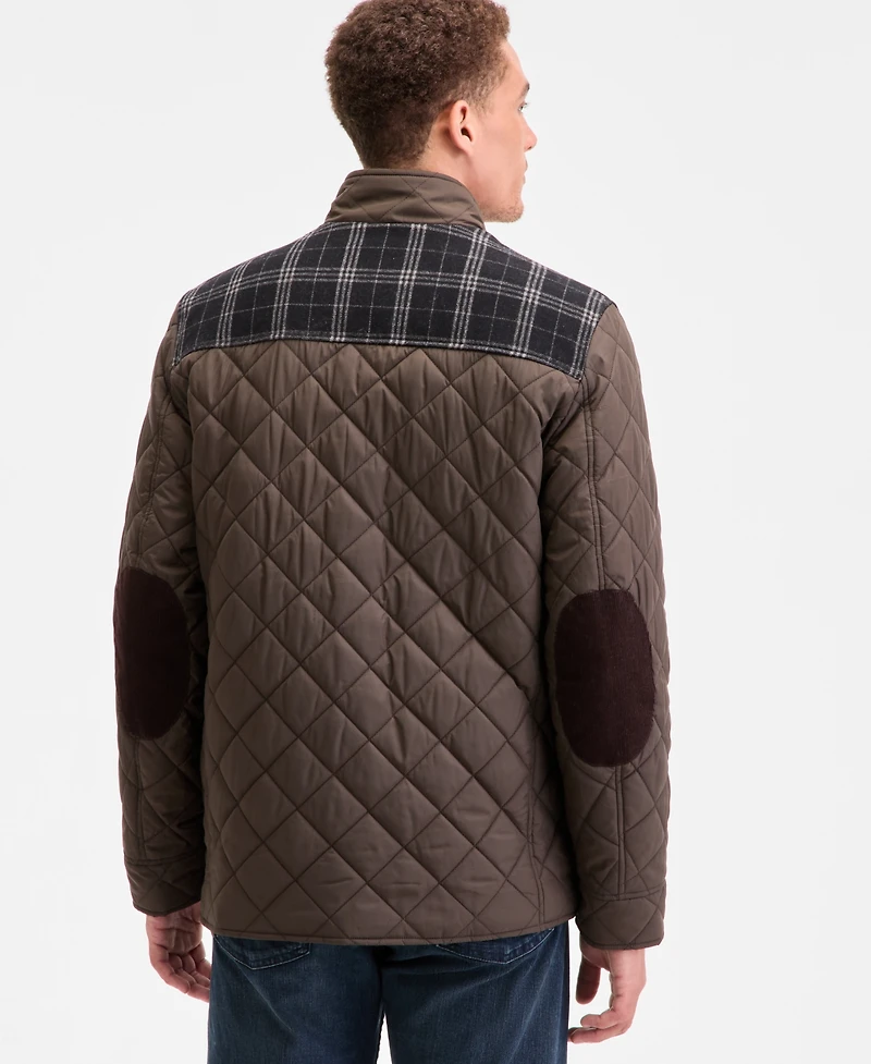 Cole Haan Mixed Media Quilted Jacket